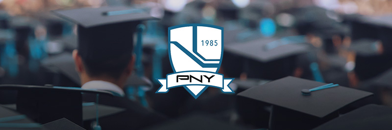 PNY University Logo with College Graduates