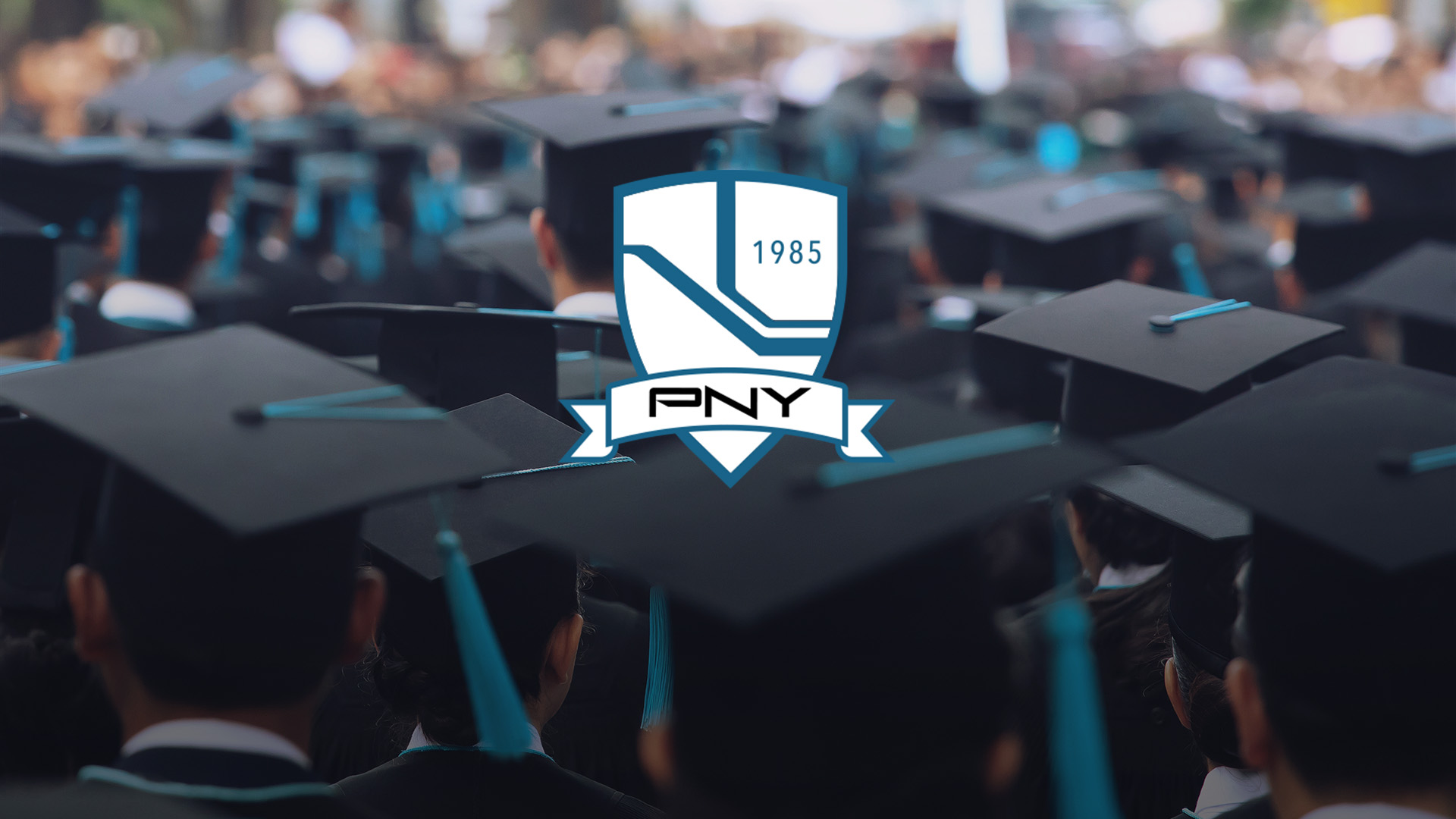 PNY University Logo with College Students